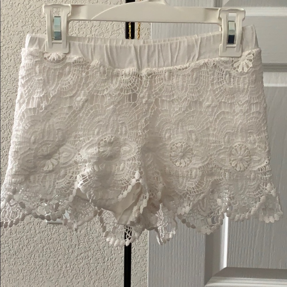 White cotton girls shorts